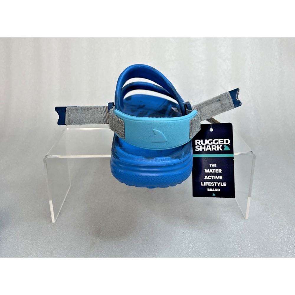 Rugged Shark Adventure Trail Blue Sandals Floatable Washable Boys Size 2 NEW - Picture 16 of 16